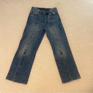 Lucky Brand high rise button detail jeans
